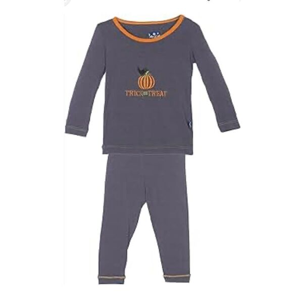 3/$30 Kickee Pants Kids 10 Halloween Pumpkin 2-piece Pajamas - Picture 1 of 8